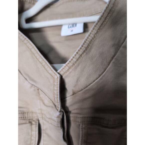 Cabi Women's Utility Jacket Khaki Canvas Peplum size M Button Up Pockets(508) - Picture 3 of 9